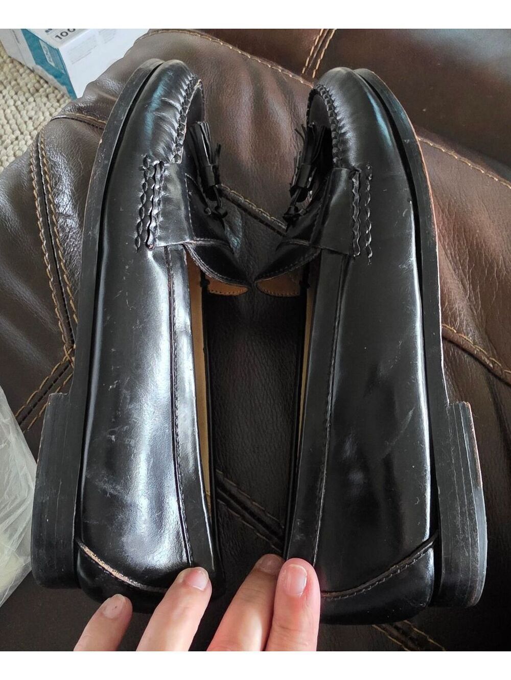 Cole Haan Mens Pinch Tassel Loafers 3506 Black size 9.5 Office Preppy Work - Picture 9 of 11